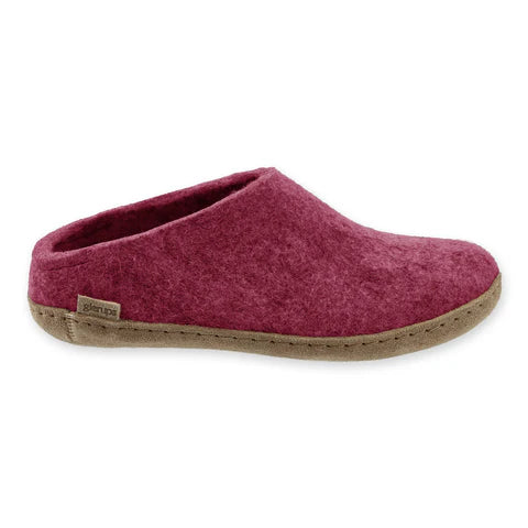 Glerups Leather Sole Slip-On (Cranberry) - Unisex