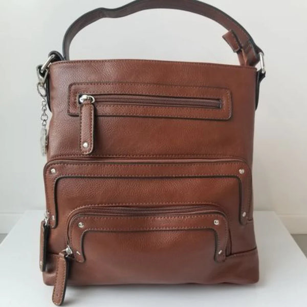 La Diva 43916STL Handbag (Cognac) - Women's