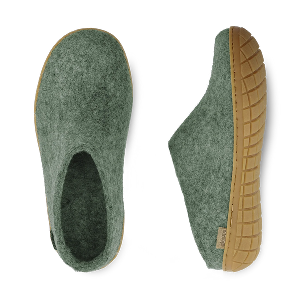 Glerups Rubber Sole Slip-On (Moss) - Unisex