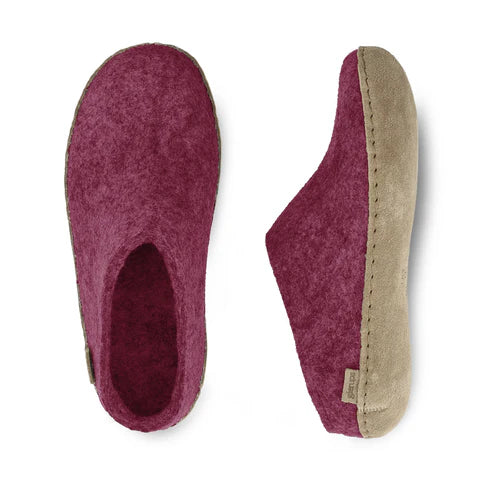 Glerups Leather Sole Slip-On (Cranberry) - Unisex