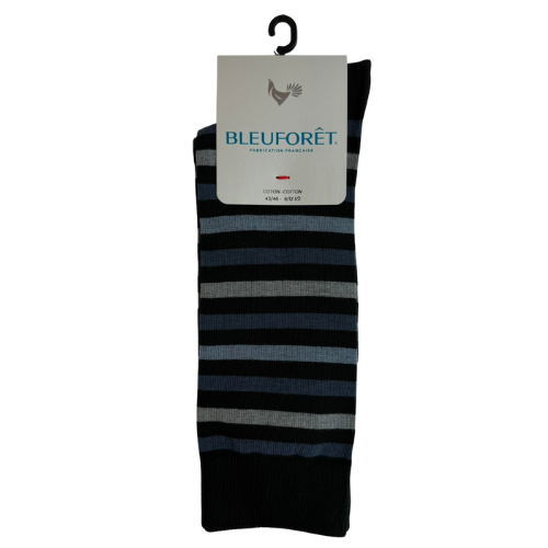 Bleuforet Multicolored Striped Socks (Black) - Men's