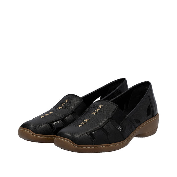 Rieker 41385-02 (Black) - Women's
