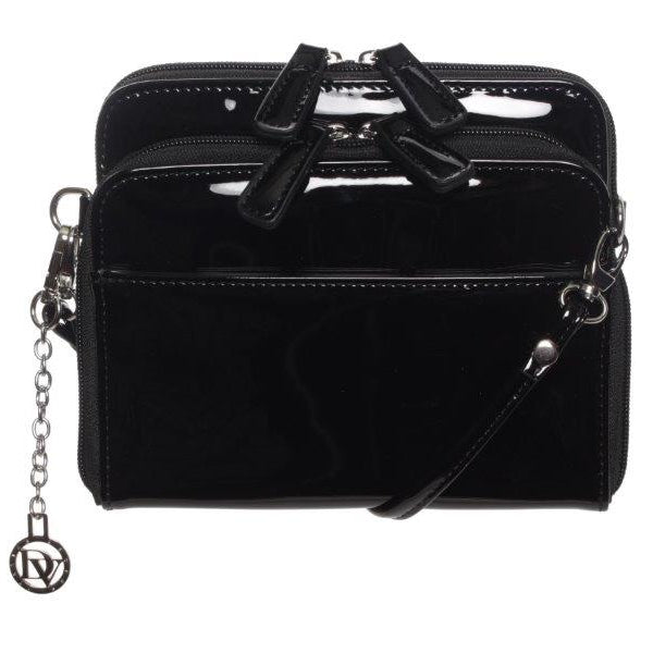 La Diva 5250 STL Handbag (Black Patent) - Women's