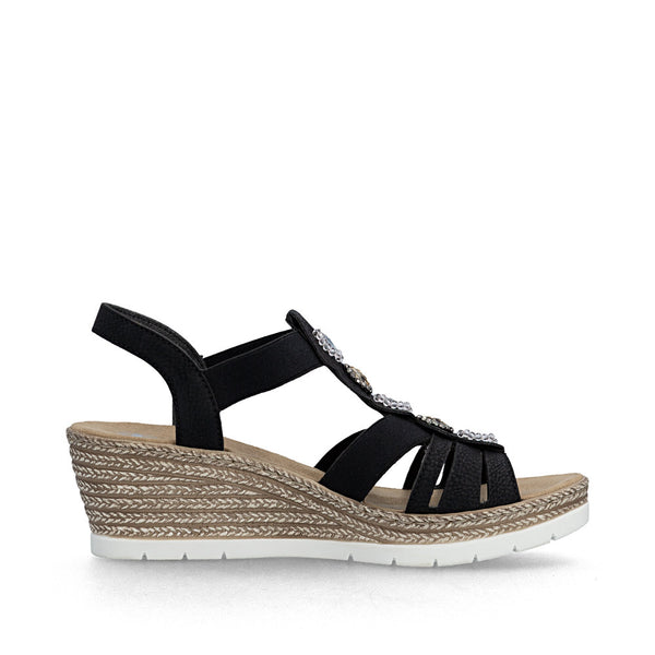 Rieker 619B2-00 (Black) - Women's