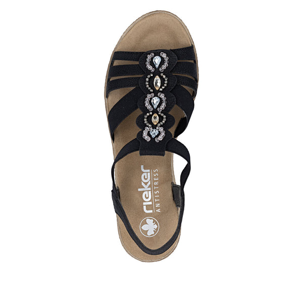 Rieker 619B2-00 (Black) - Women's