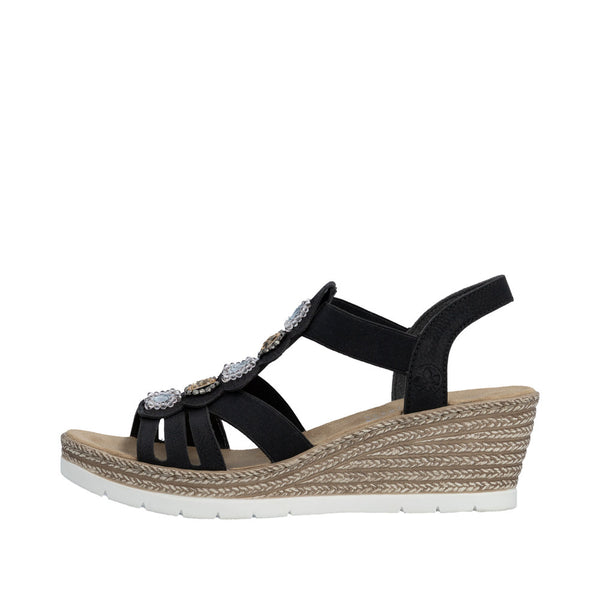 Rieker 619B2-00 (Black) - Women's