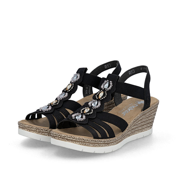Rieker 619B2-00 (Black) - Women's