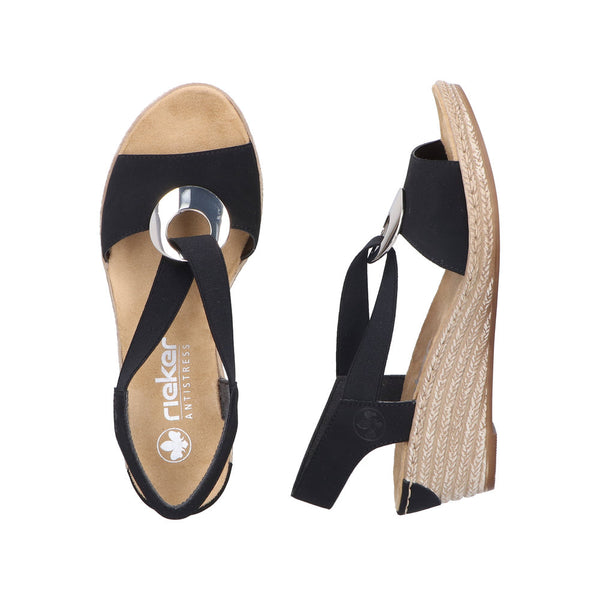 Rieker 624H6-00 (Black) - Women's