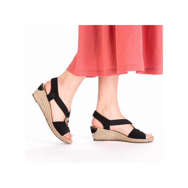 Rieker 624H6-00 (Black) - Women's