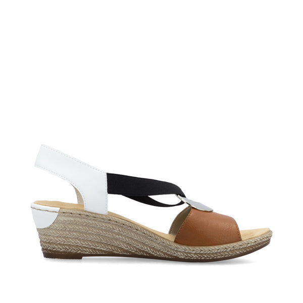 Rieker 624H6-24 (Brown/White/Black) - Women's