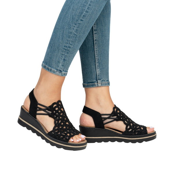 Rieker 67465-00 (Black) - Women's