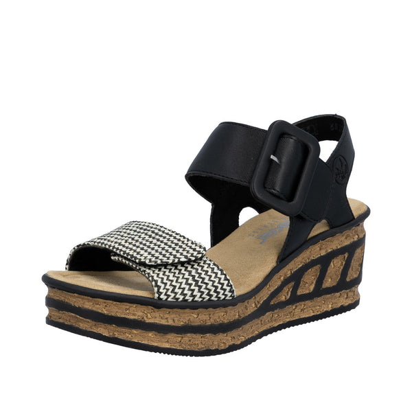 Rieker 68172-00 (Black Multi) - Women's