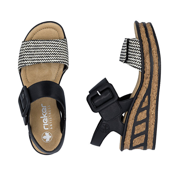 Rieker 68172-00 (Black Multi) - Women's
