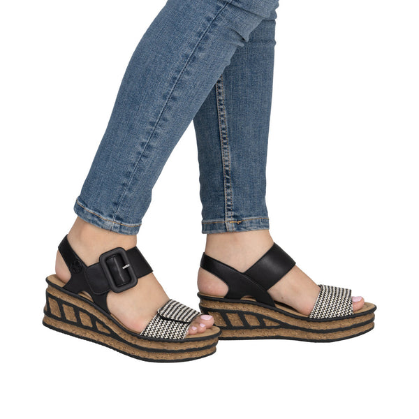 Rieker 68172-00 (Black Multi) - Women's