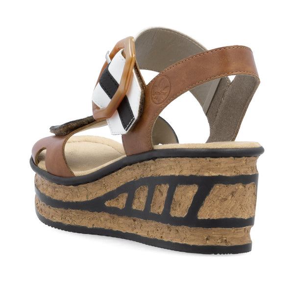 Rieker 68176-24 (Black/Brown/White) - Women's