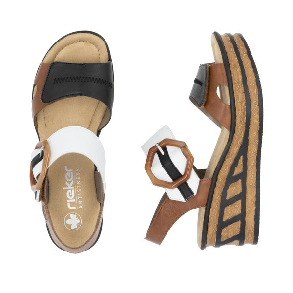 Rieker 68176-24 (Black/Brown/White) - Women's