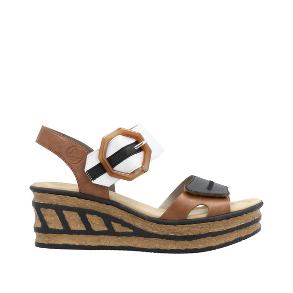 Rieker 68176-24 (Black/Brown/White) - Women's