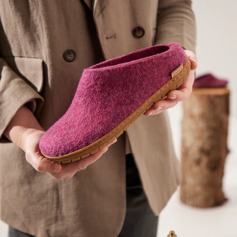 Glerups Rubber Sole Slip-On (Cranberry) - Unisex