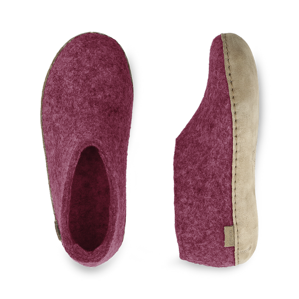 Glerups Leather Sole Shoe (Cranberry) - Unisex