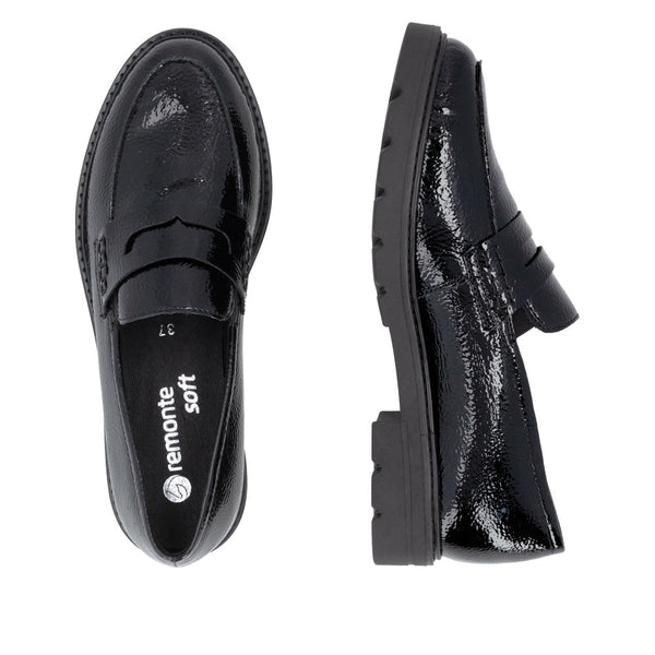 Remonte D2Q05-02 (Black Patent) - Women's