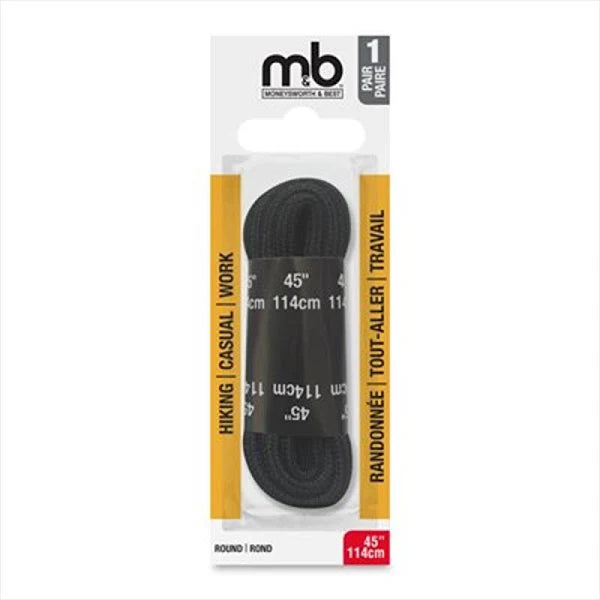 MB Shoelaces Hiker Round 45" (Black)