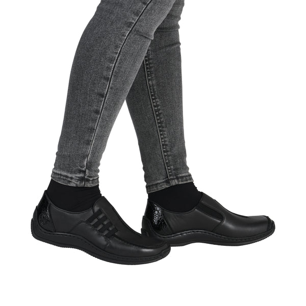 Rieker L1777-00 (Black) - Women's