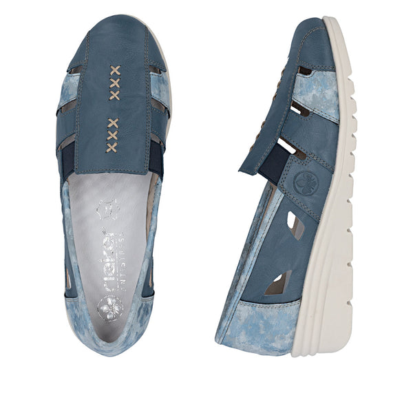 Rieker L5358-12 (Blue) - Women's