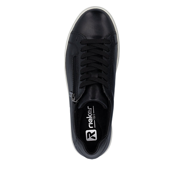 Rieker M7701-01 (Black Leather) - Women's