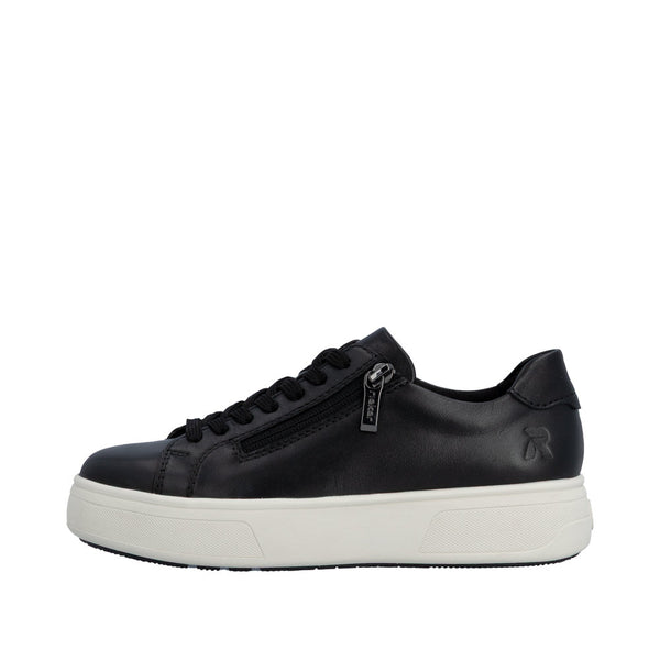 Rieker M7701-01 (Black Leather) - Women's
