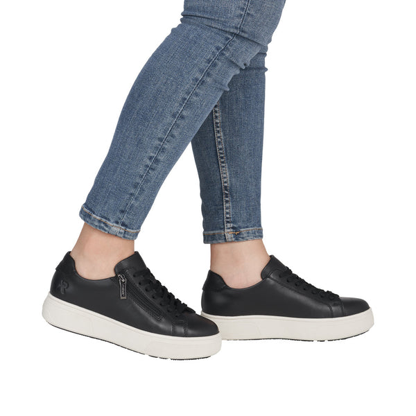 Rieker M7701-01 (Black Leather) - Women's