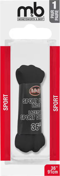 MB Shoelaces Sport Oval 36" (Black)