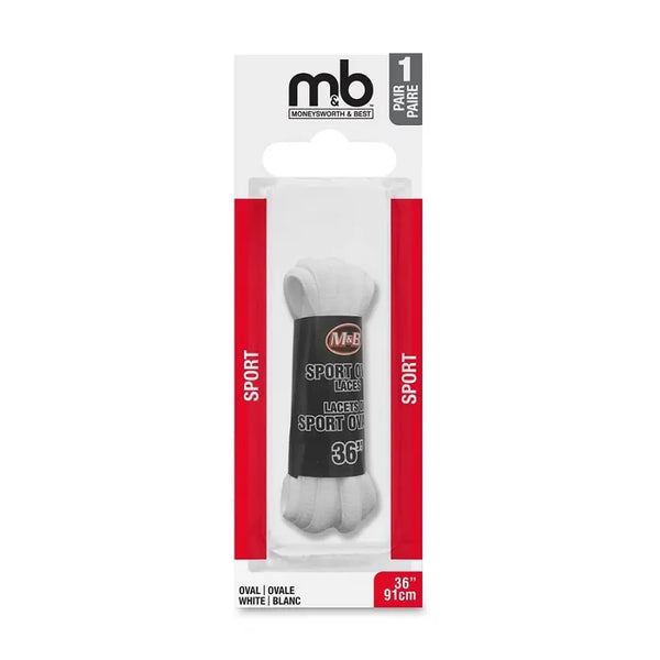 MB Shoelaces Sport Oval 36" (White)