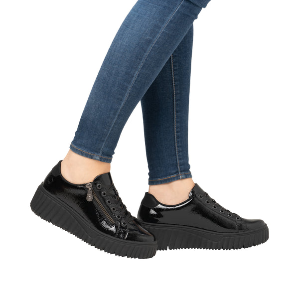 Rieker N2501-00 (Black Patent) - Women's