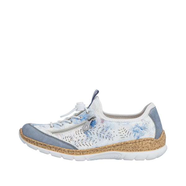 Rieker N42K6-90 (White/Blue) - Women's