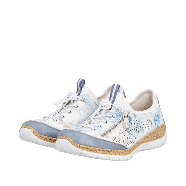 Rieker N42K6-90 (White/Blue) - Women's
