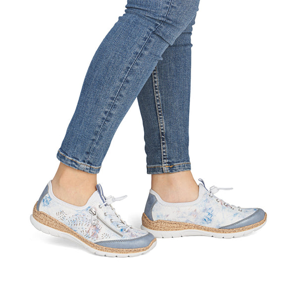 Rieker N42K6-90 (White/Blue) - Women's