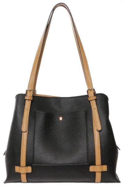 La Diva S14971 STL Handbag (Blk/Camel) - Women's