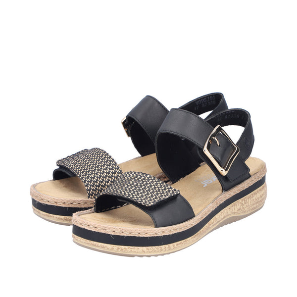 Rieker V0951-00 (Black) - Women's