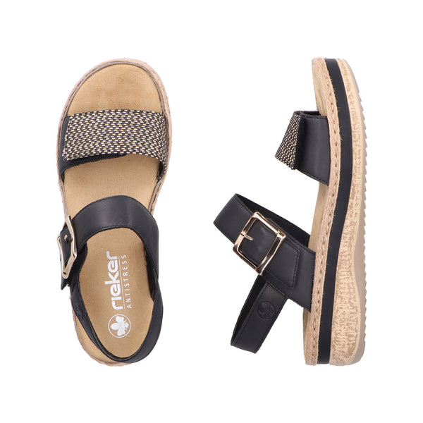 Rieker V0951-00 (Black) - Women's