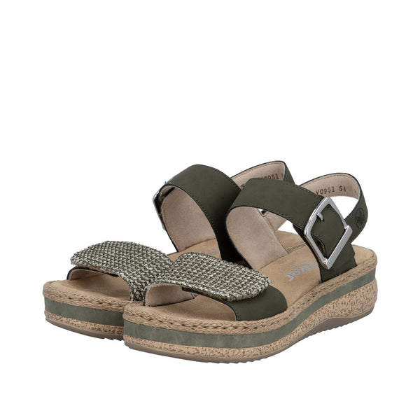 Rieker V0951-54 (Green) - Women's