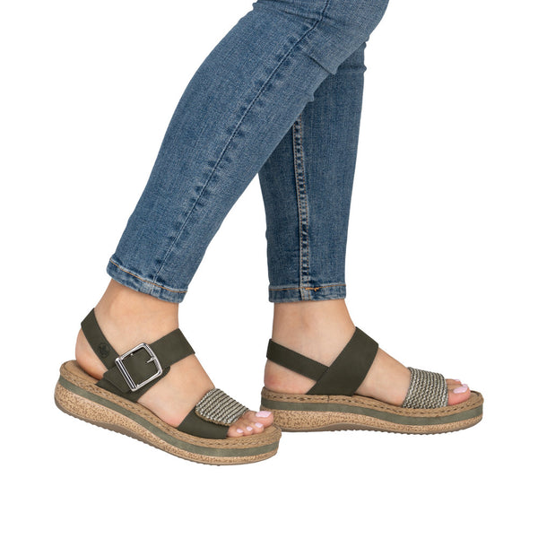 Rieker V0951-54 (Green) - Women's
