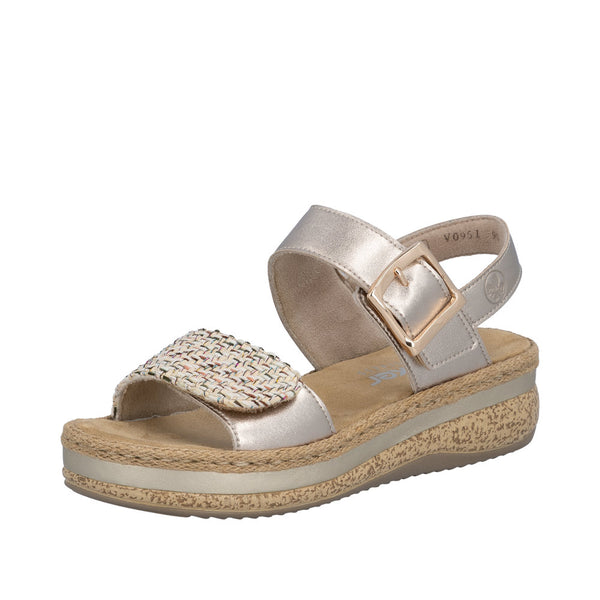 Rieker V0951-90 (Beige/Gold) - Women's