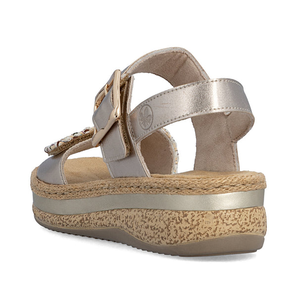Rieker V0951-90 (Beige/Gold) - Women's