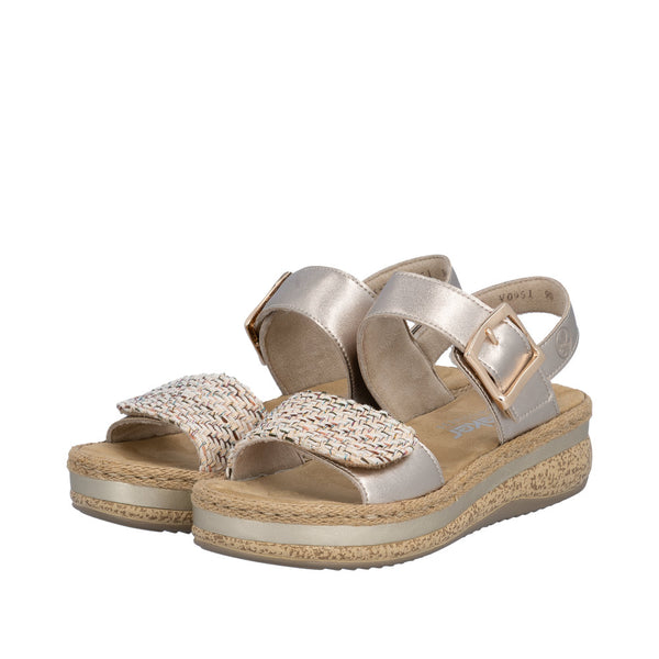 Rieker V0951-90 (Beige/Gold) - Women's