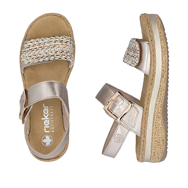 Rieker V0951-90 (Beige/Gold) - Women's