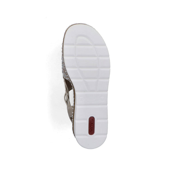 Rieker V1246-62 (Beige/Gold) - Women's
