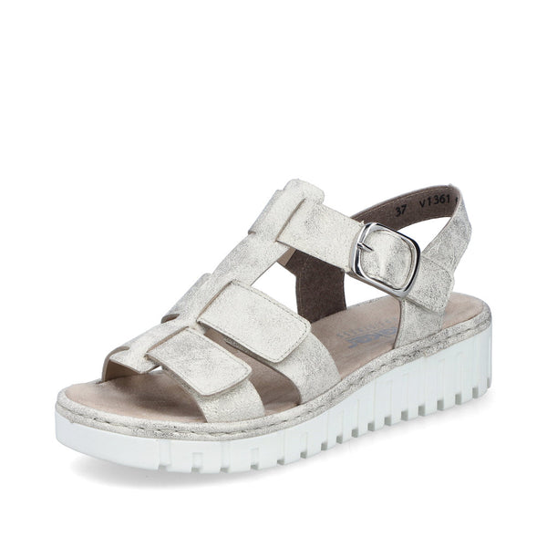 Rieker V1361-60 (Beige/Gold) - Women's