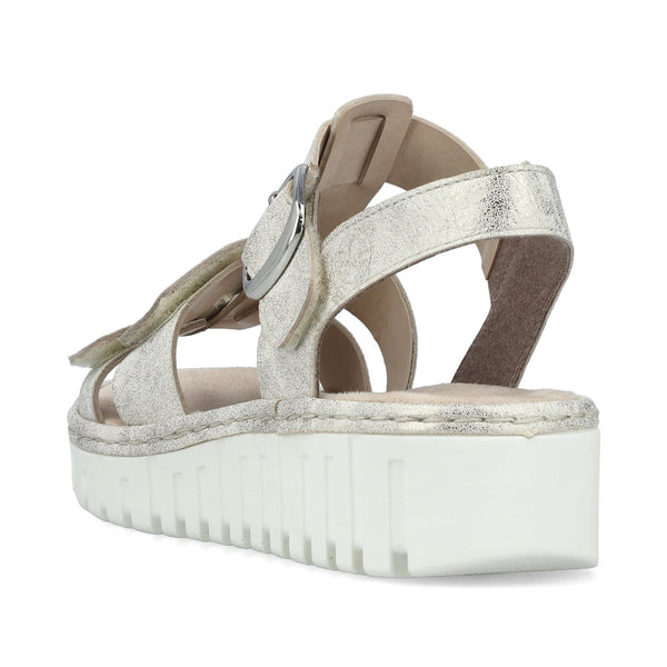 Rieker V1361-60 (Beige/Gold) - Women's