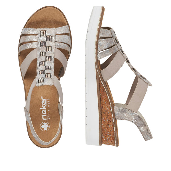 Rieker V3822-90 (Grey) - Women's