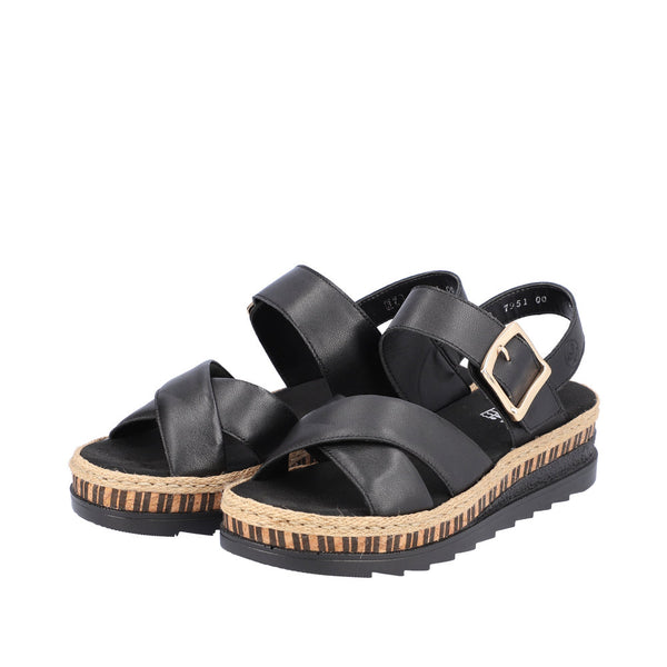 Rieker V7951-00 (Black) - Women's